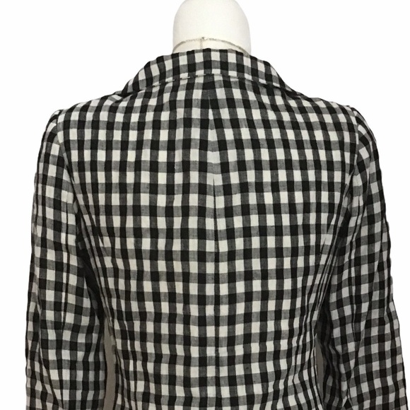 Botondi Milano Checkered Linen Blazer Jacket - Picture 4 of 11